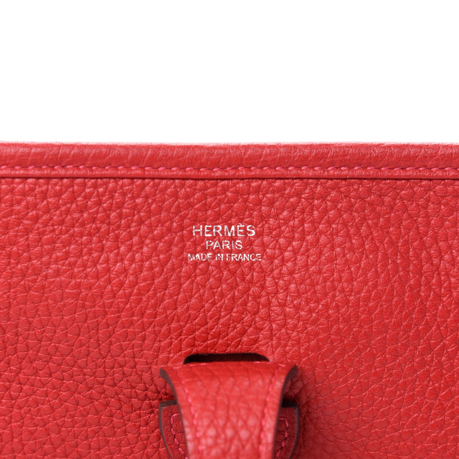 Hermes Taurillon Clemence Evelyne III PM Rouge Casaque 8 of 10