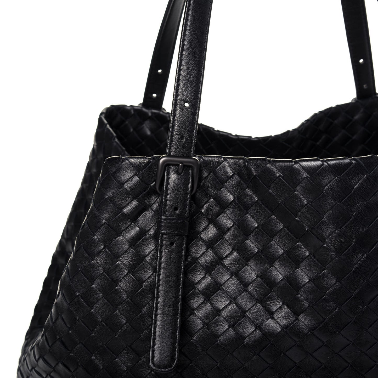 Nappa Intrecciato Medium Cesta Tote Black