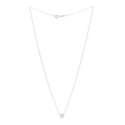 Tiffany Platinum Diamond .20ctw Flower Pendant Necklace 3 of 6