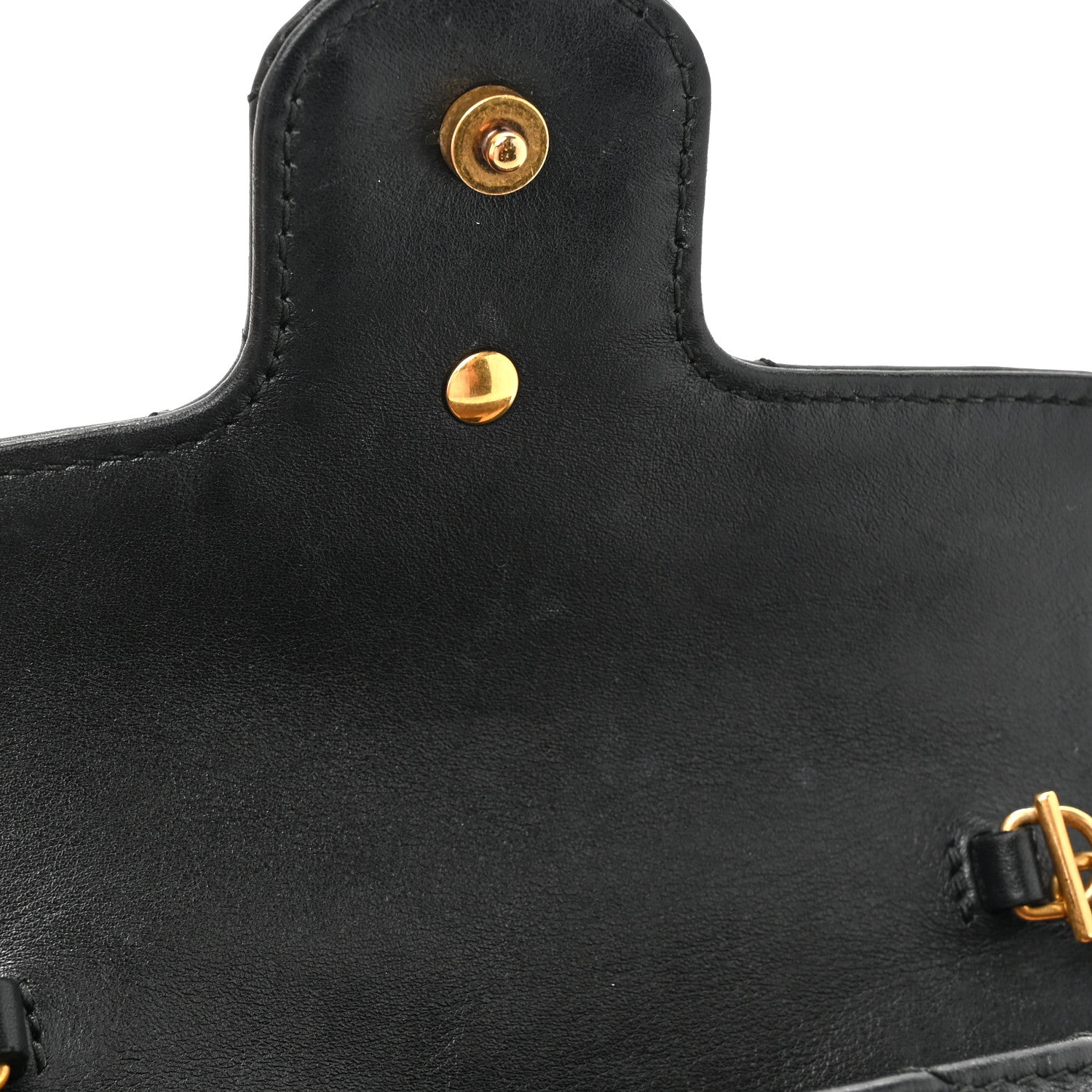 Gucci Calfskin Matelasse Super Mini GG Marmont Shoulder Bag Black 13 of 14