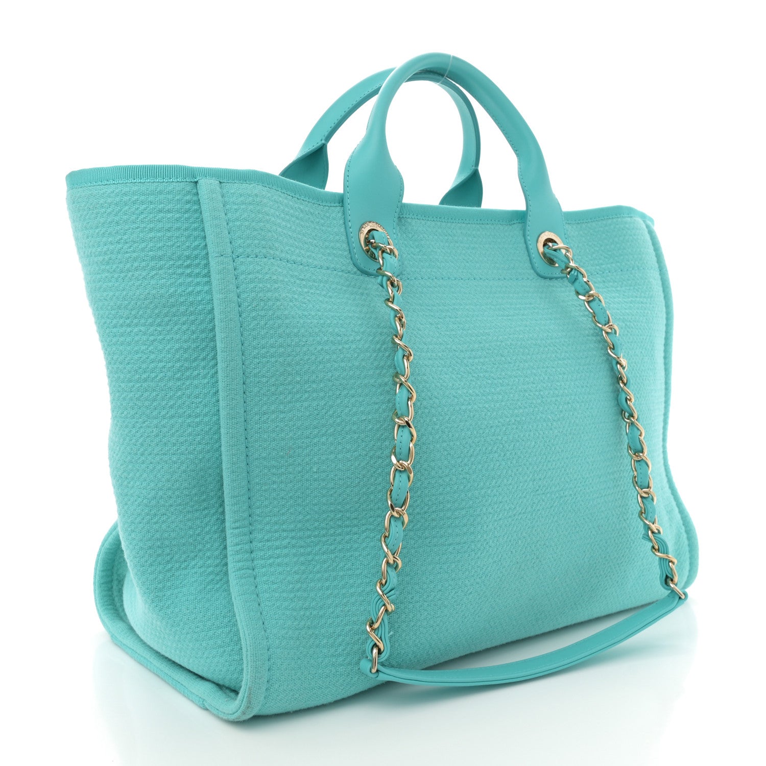 Chanel Mixed Fibers Medium Deauville Tote Turquoise 4 of 13