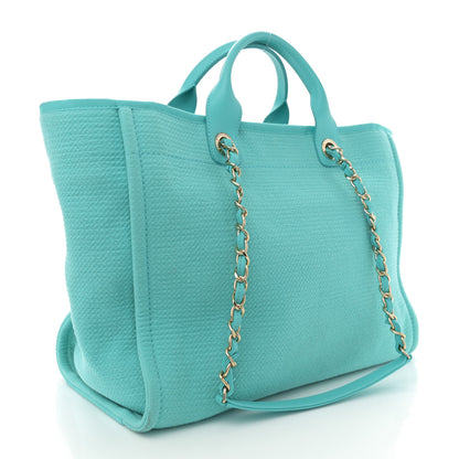 Chanel Mixed Fibers Medium Deauville Tote Turquoise 4 of 13