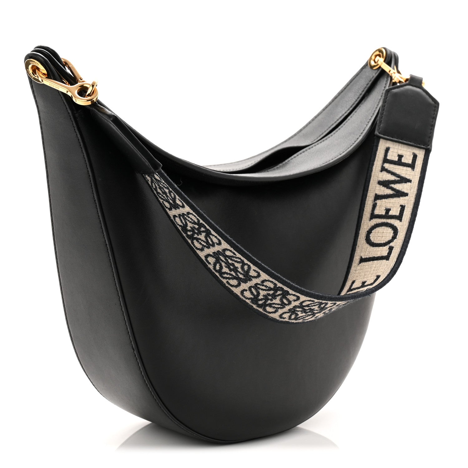 Loewe Satin Calfskin Jacquard Luna Bag Black 1820615 – FASHIONPHILE