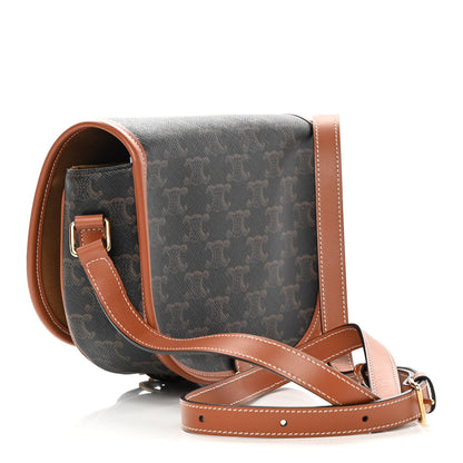 Celine Triomphe Canvas Medium Folco Bag Tan 3 of 10