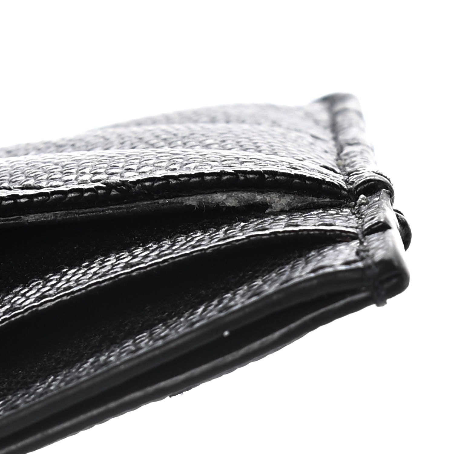 Saint Laurent Grain De Poudre Matelasse Chevron Monogram Credit Card Case Black 8 of 8