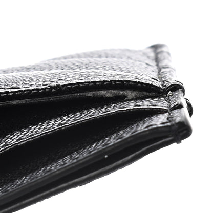 Saint Laurent Grain De Poudre Matelasse Chevron Monogram Credit Card Case Black 8 of 8
