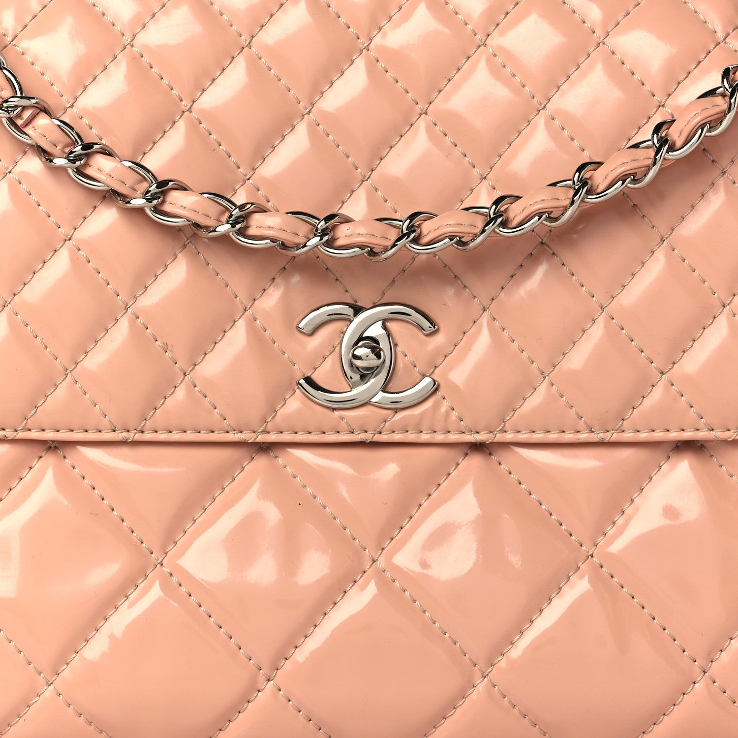 Chanel Vinyl Quilted In The Business Flap Bag Pink 8 of 11