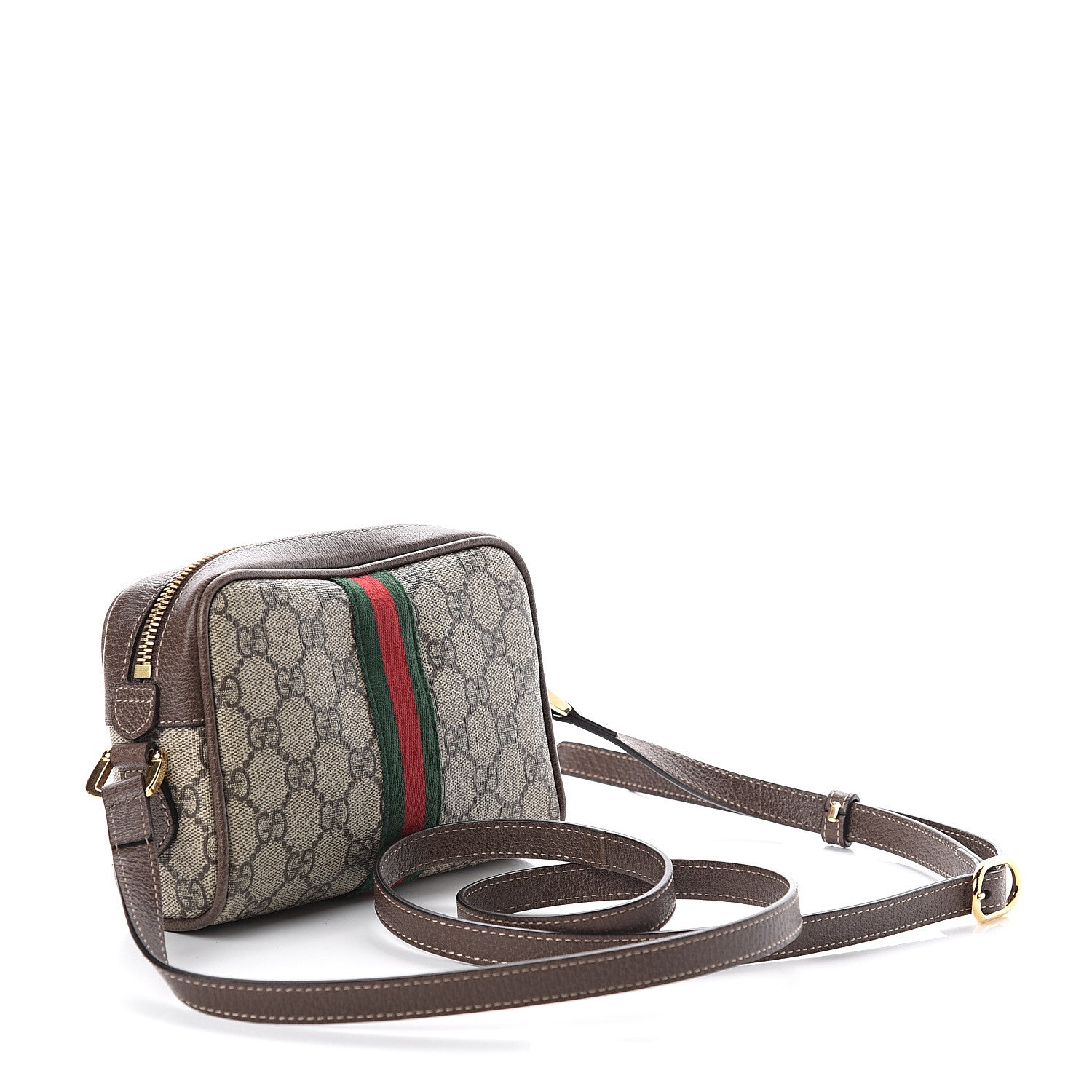 Gucci GG Supreme Monogram Web Mini Ophidia Shoulder Bag Brown 2 of 8
