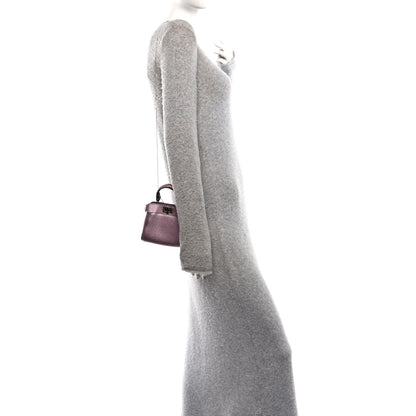 Fendi Metallic Cuoio Romano Selleria Nano Peekaboo Satchel Purple 2 of 11