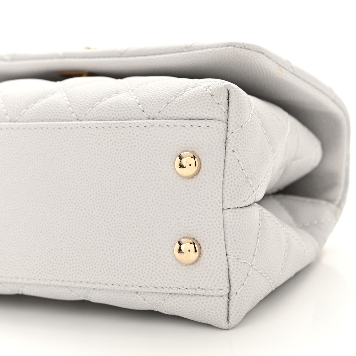 Chanel Caviar Quilted Mini Coco Handle Flap Light Grey 10 of 10
