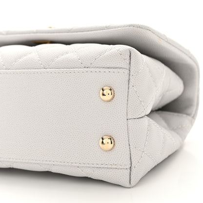 Chanel Caviar Quilted Mini Coco Handle Flap Light Grey 10 of 10