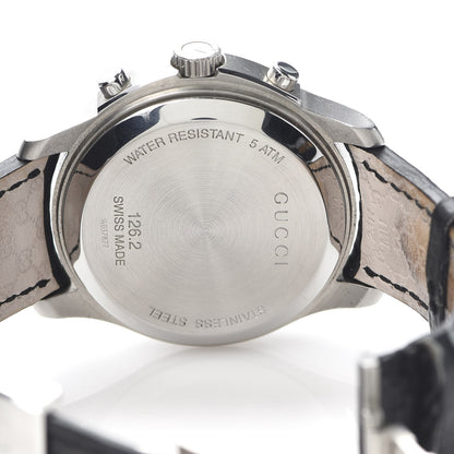 Gucci Stainless Steel Calfskin 44mm G-Timeless Chronograph Automatic Watch Black 7 of 9