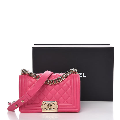 Chanel Calfskin Quilted Small Boy Flap Fuchsia 9 of 9