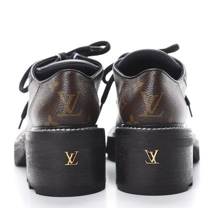 Louis Vuitton Monogram Calfskin Beaubourg Platform Derby Shoes 39 Brown 5 of 9