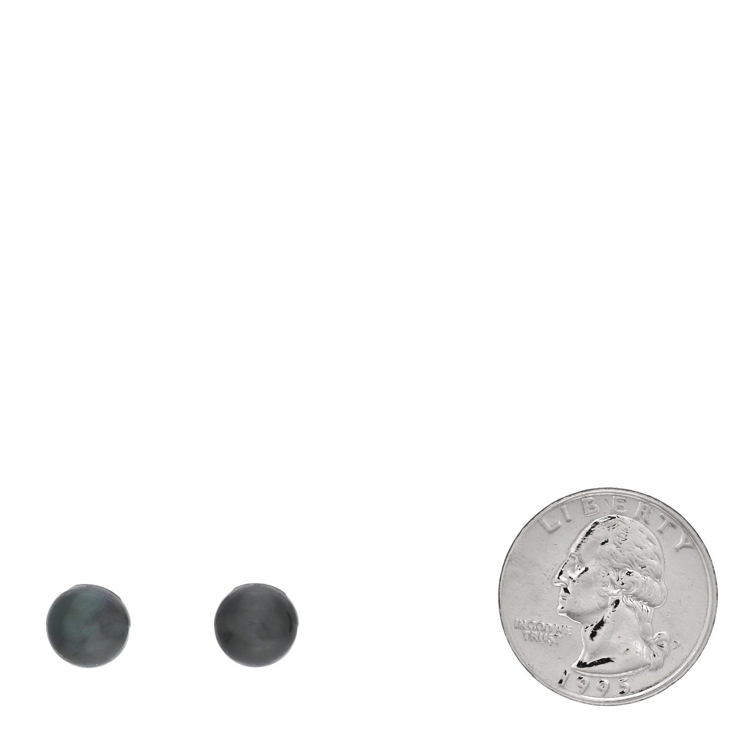 Tiffany 18K White Gold Tahitian Black Pearl 9-9.5mm Stud Earrings 2 of 5