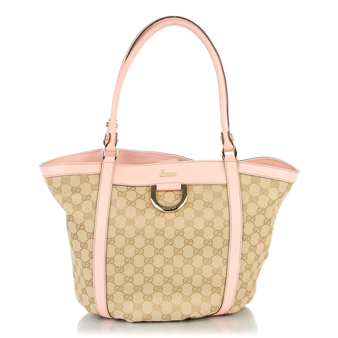 Gucci Monogram Medium D Gold Ring Tote Pink 1 of 6