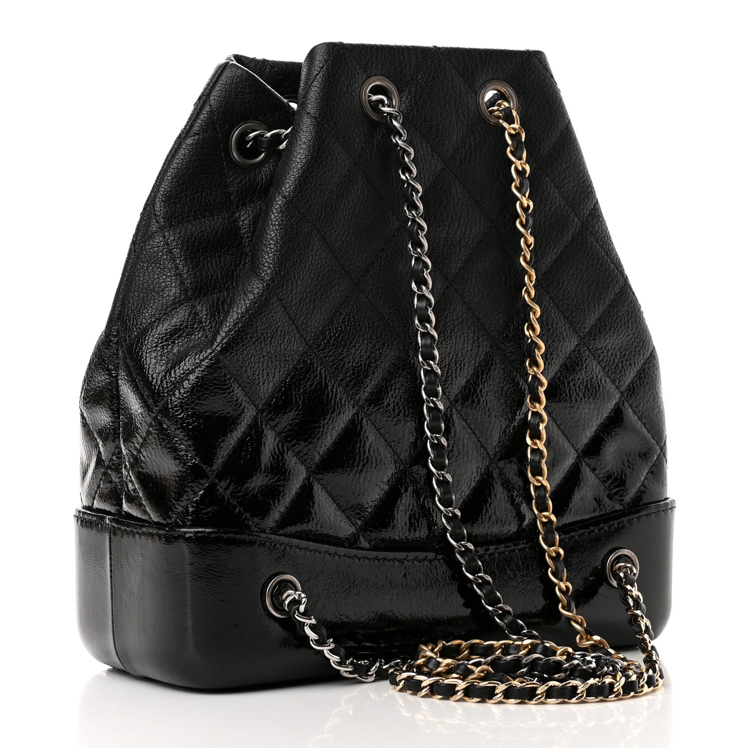Chanel Patent Goatskin Quilted Small Gabrielle Backpack Black 3 of 11
