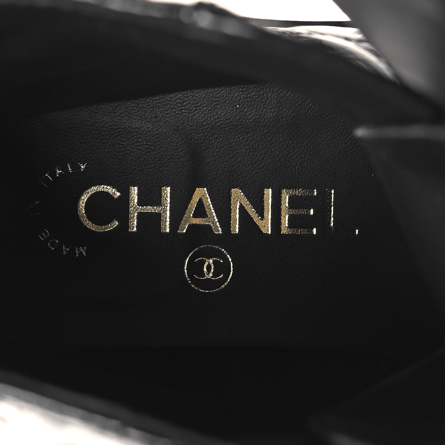 Chanel Shiny Goatskin Calfskin Quilted Lace Up Combat Boots 38 Black 8 of 8
