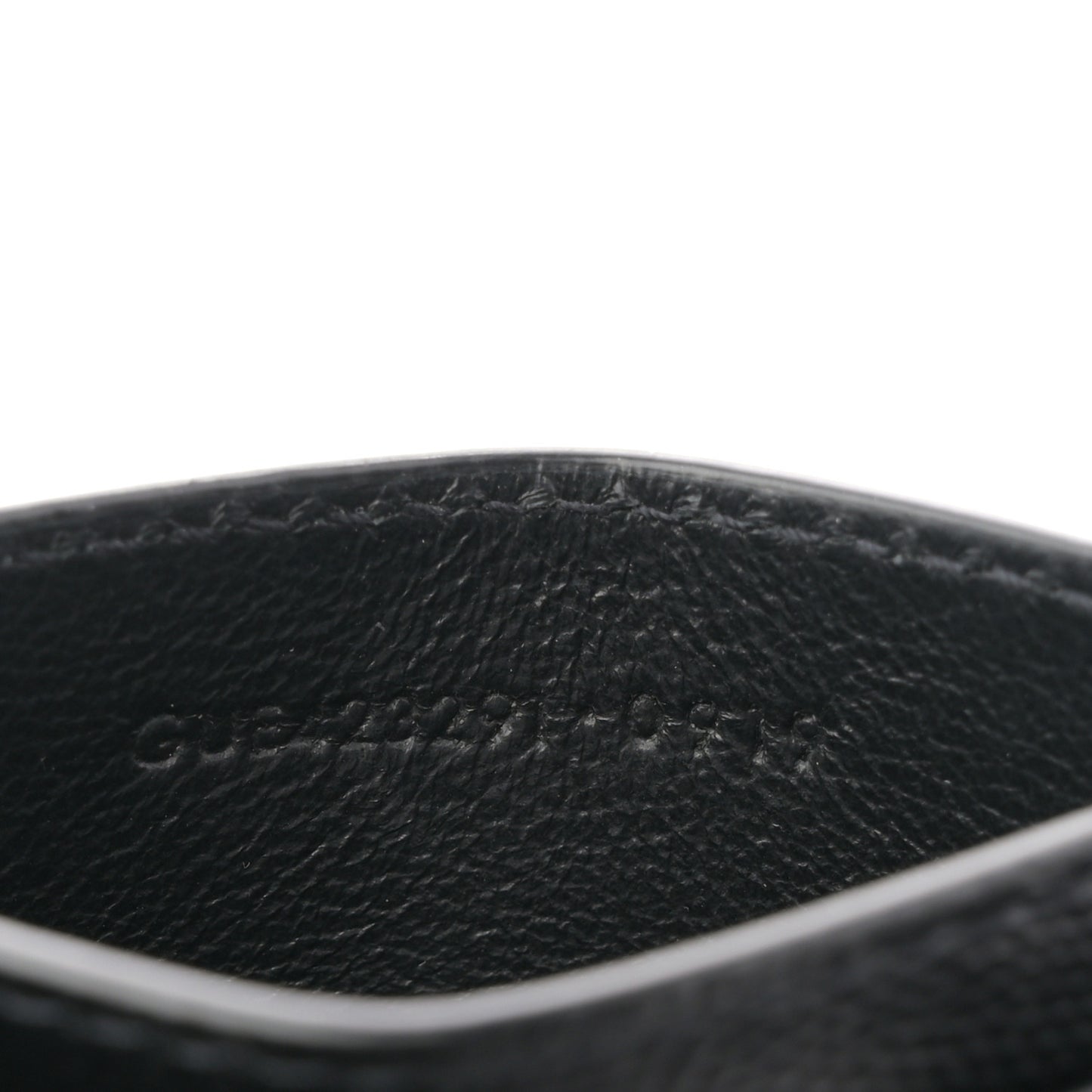 Grain De Poudre Matelasse Chevron Monogram Credit Card Case Black