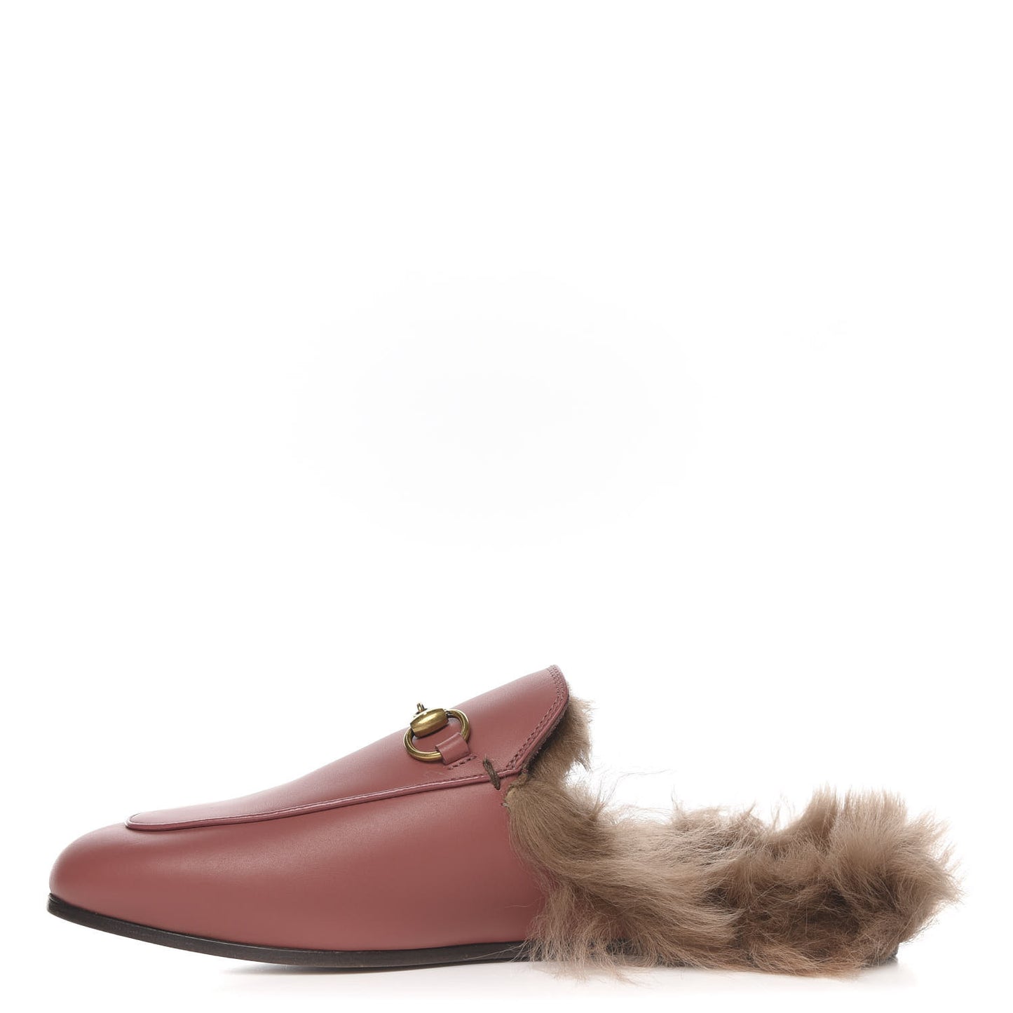 Calfskin Fur Womens Princetown Slippers 36 Lipstick Rose Natural