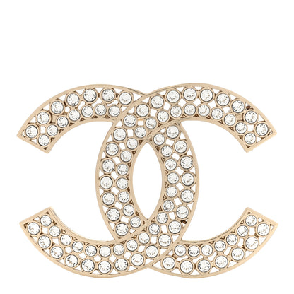 Chanel Metal Crystal CC Brooch Gold 1 of 5