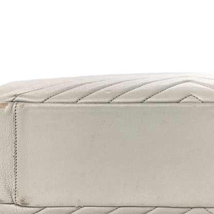 Saint Laurent Sheepskin Matelasse Large Monogram College Satchel Light Grey 30 of 31
