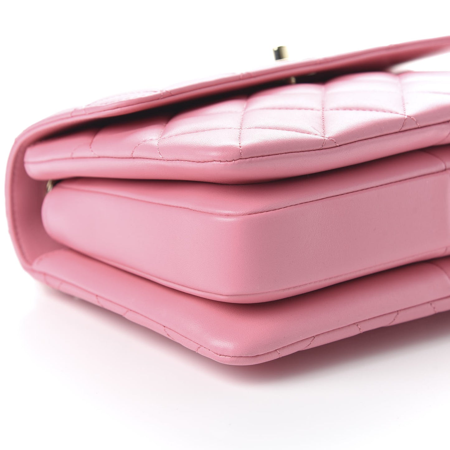 Lambskin Quilted Small Trendy CC Flap Dual Handle Bag Pink