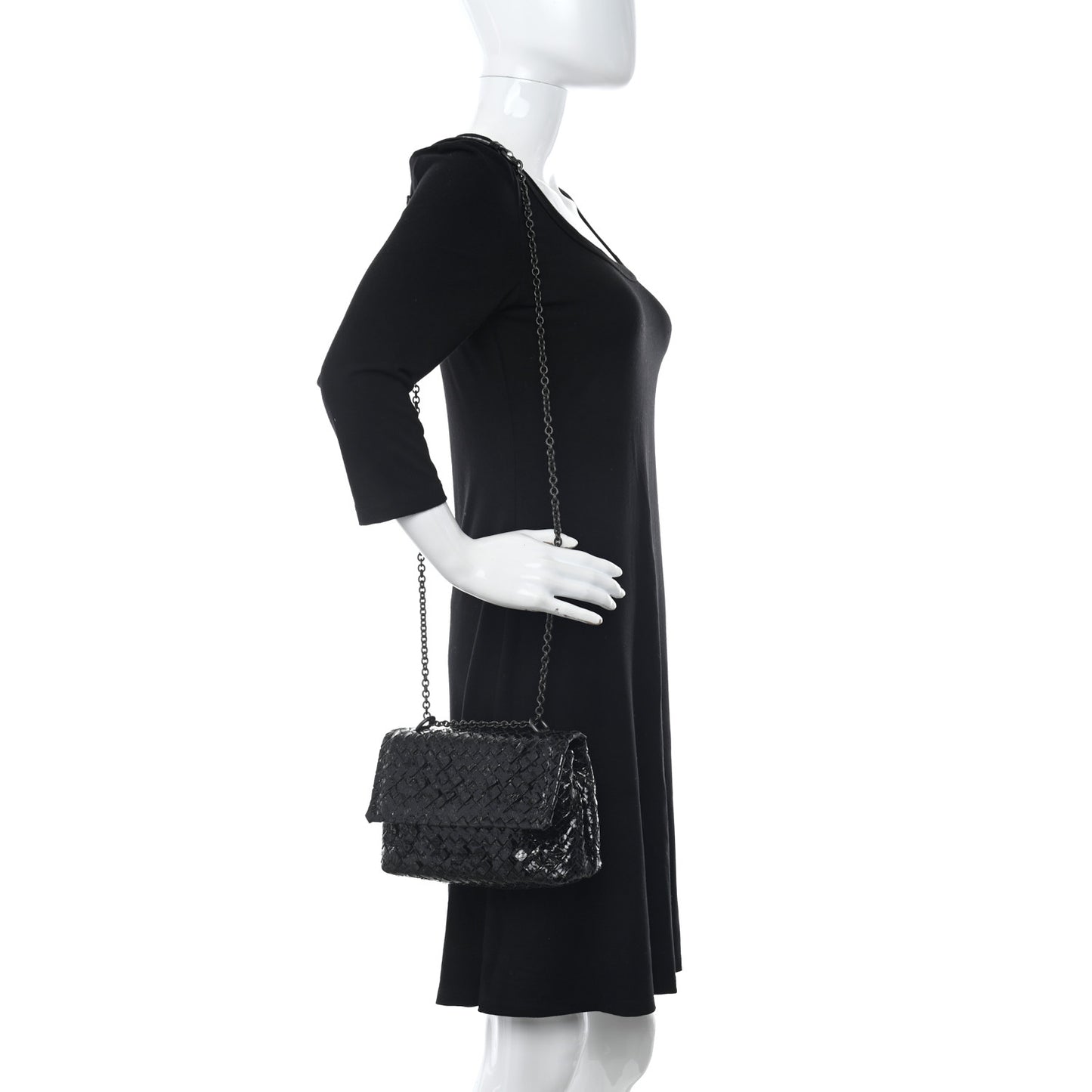 Ayers Intrecciato Baby Olimpia Shoulder Bag Black