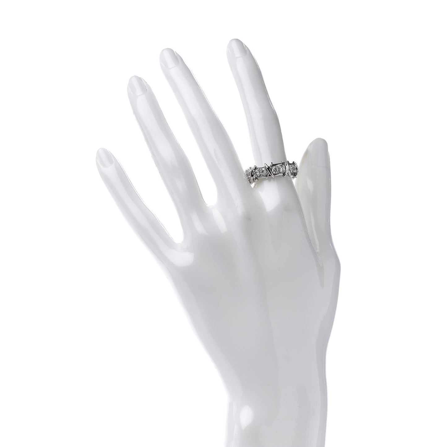 Platinum Diamond Schlumberger Sixteen Stone Ring 53 6.25