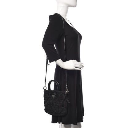 Prada Tessuto Nylon Gaufre Tote Black 2 of 11