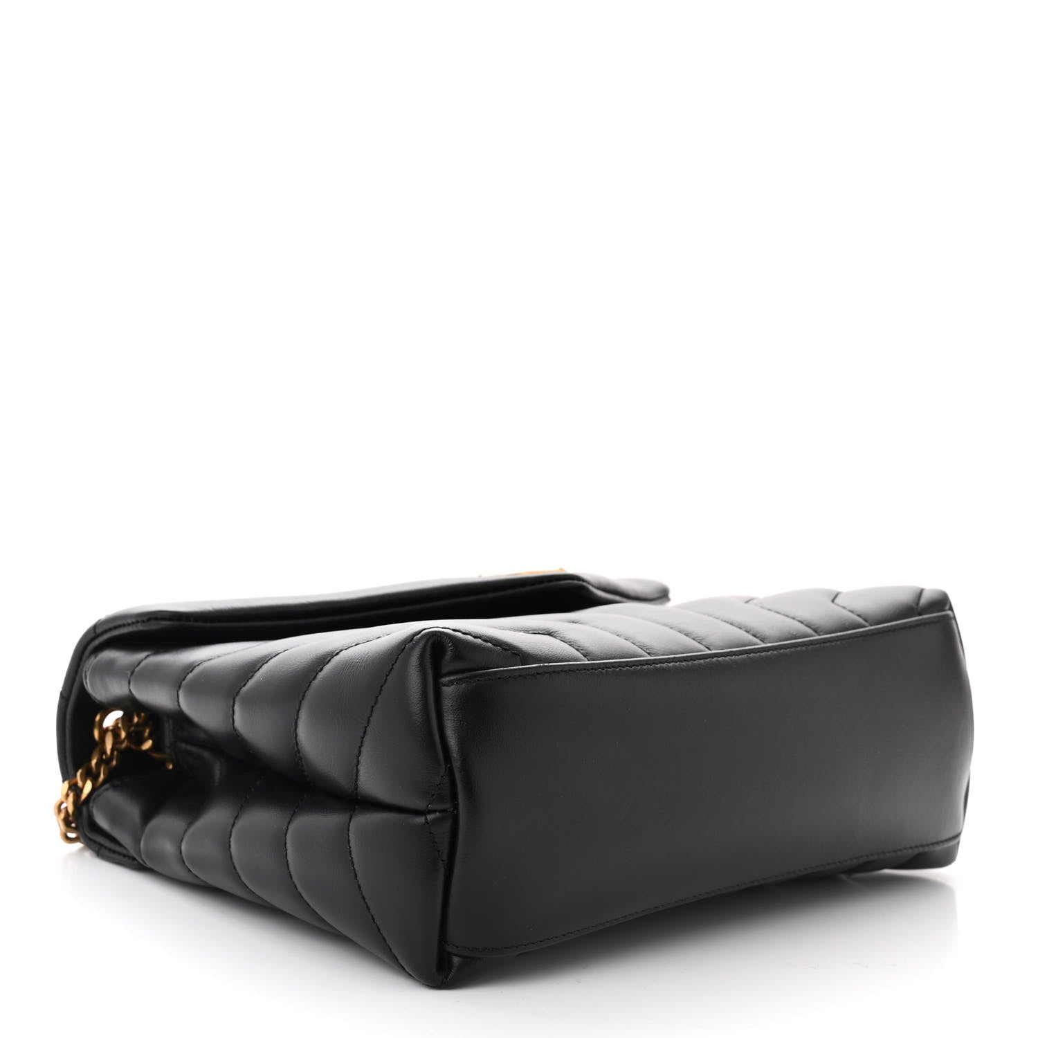 Saint Laurent Calfskin Y Quilted Monogram Small Loulou Chain Satchel Black 4 of 11