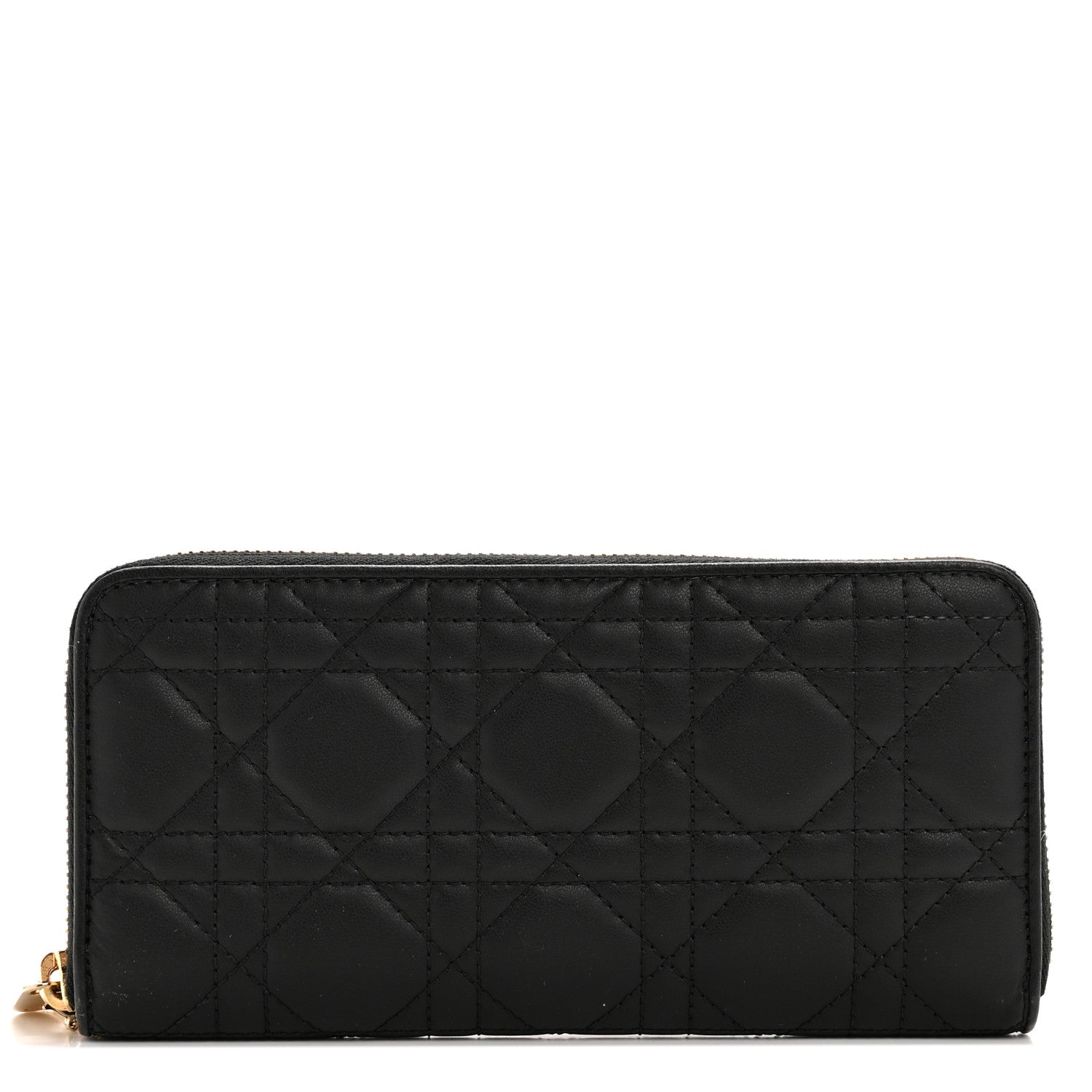 Christian Dior Lambskin Cannage Lady Dior Voyageur Wallet Black 1 of 9