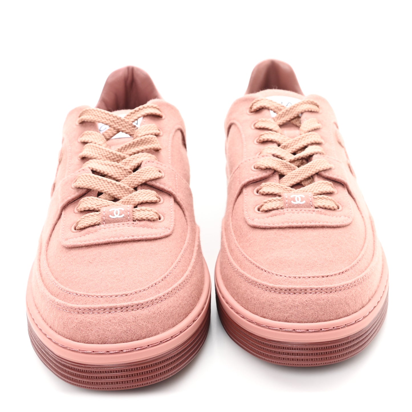 Wool Mixed Fibers Womens CC Sneakers 39 Pink