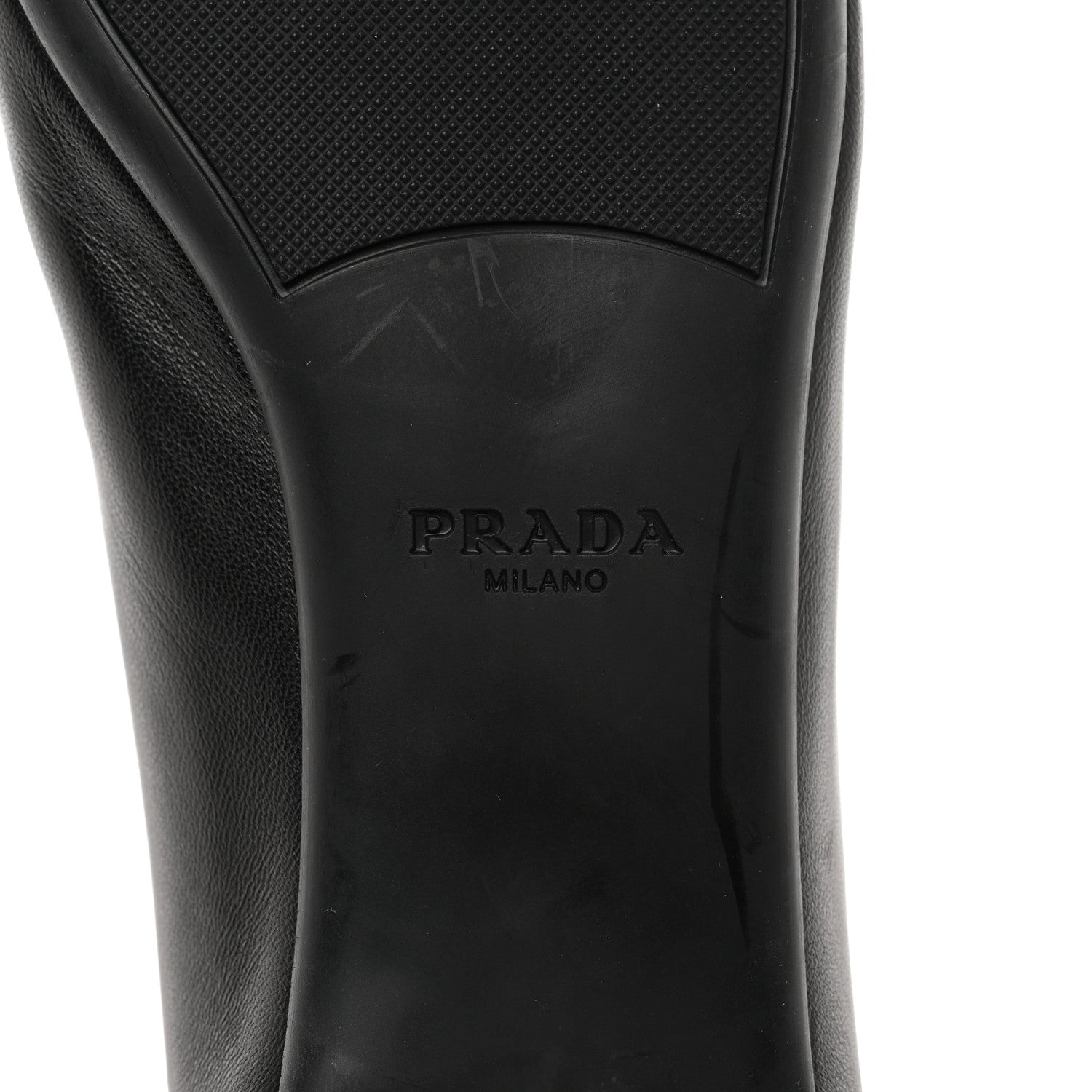 Prada Nappa Vernice Cap Toe Logo Bow Ballerina Flats 35 Black 6 of 14