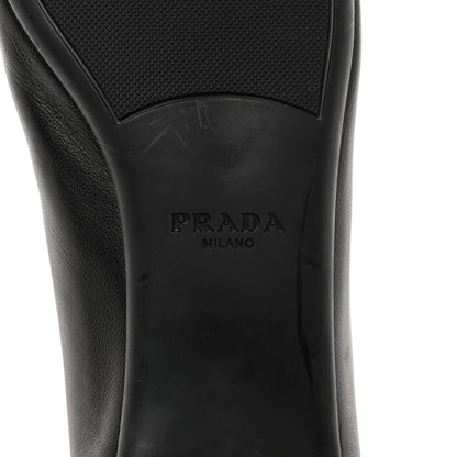 Prada Nappa Vernice Cap Toe Logo Bow Ballerina Flats 35 Black 6 of 14