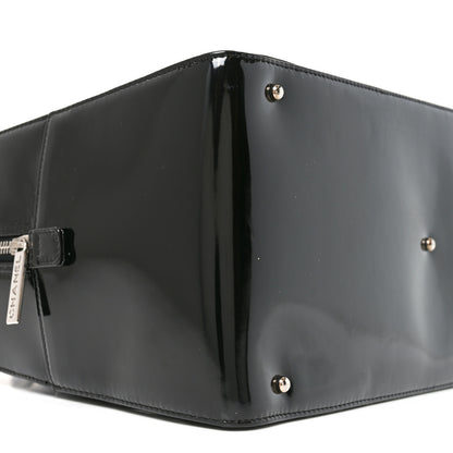 Chanel Patent Quilted Chocolate Bar Bowler Black 9 of 10