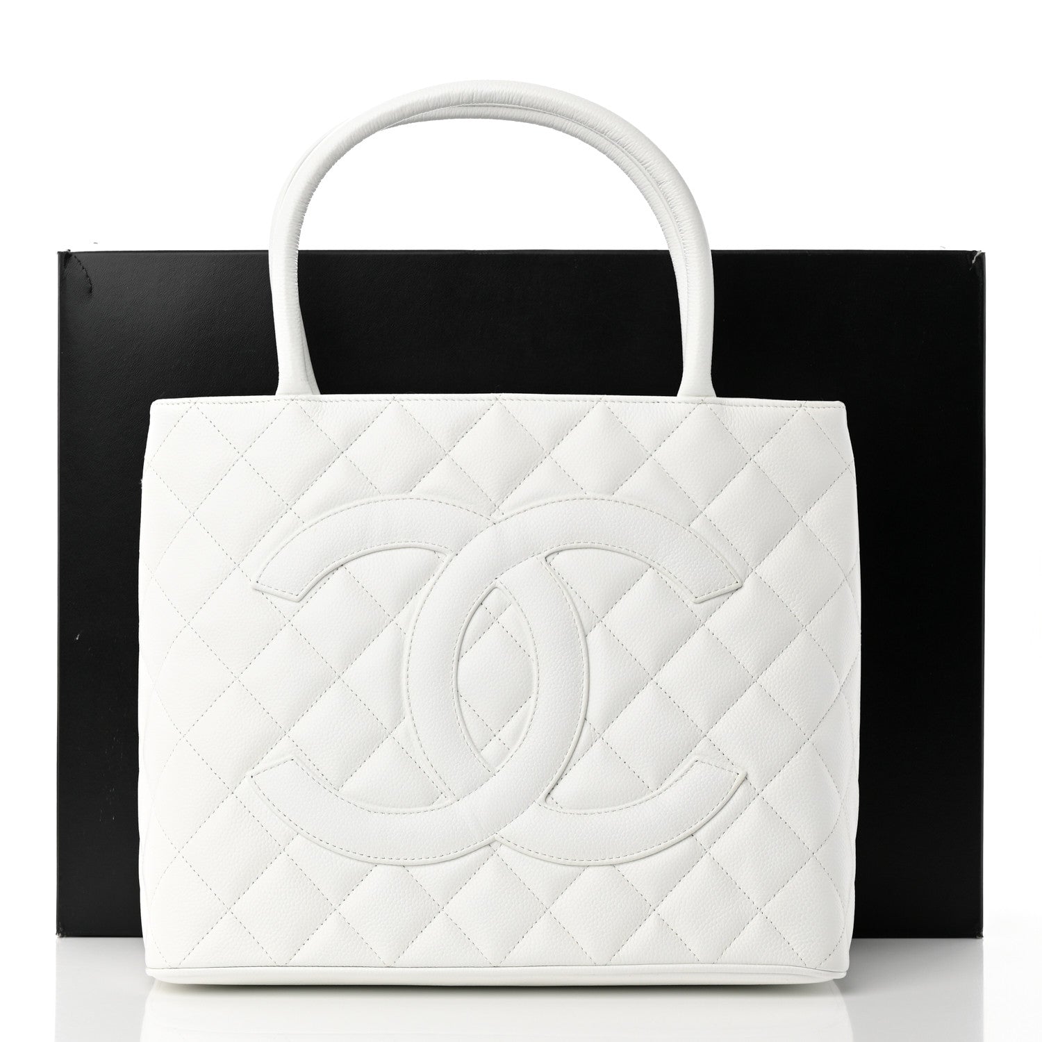 Chanel Caviar Quilted Medallion Tote White 16 of 16