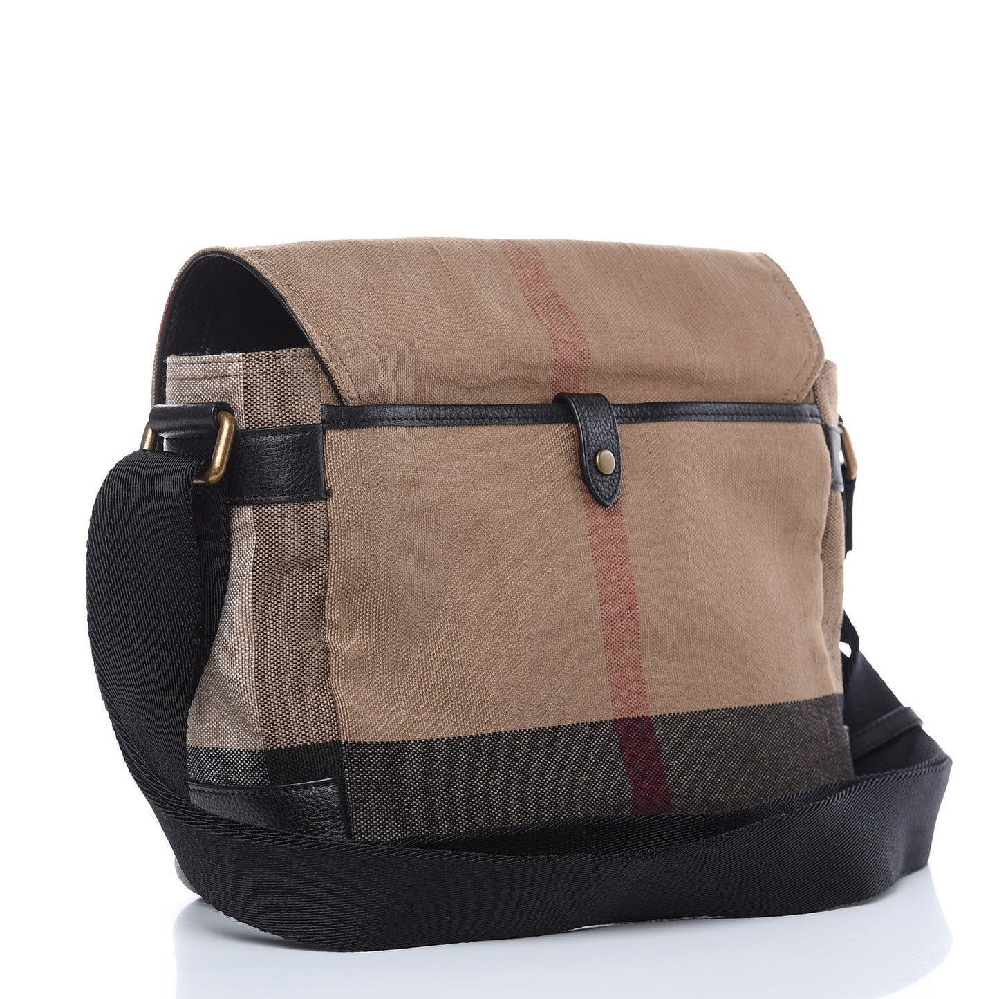 Canvas Mega Check Large Baildon Messenger Bag Black