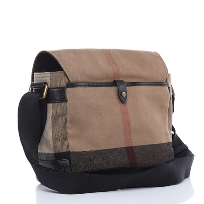 Burberry Canvas Mega Check Large Baildon Messenger Bag Black 3 of 12
