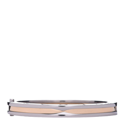 Bulgari 18K Yellow Gold Stainless Steel B.Zero1 Bangle Bracelet S 3 of 4