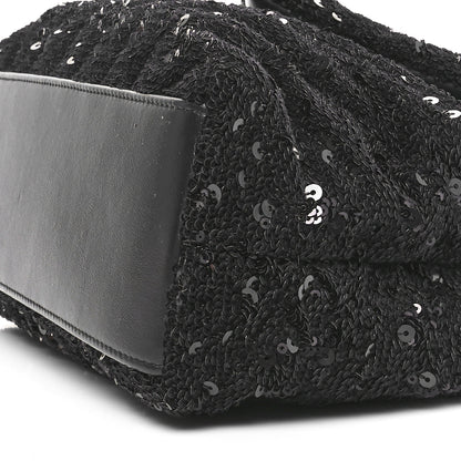 Saint Laurent Sequin Y Quilted Monogram Small Loulou Chain Satchel Black 10 of 10