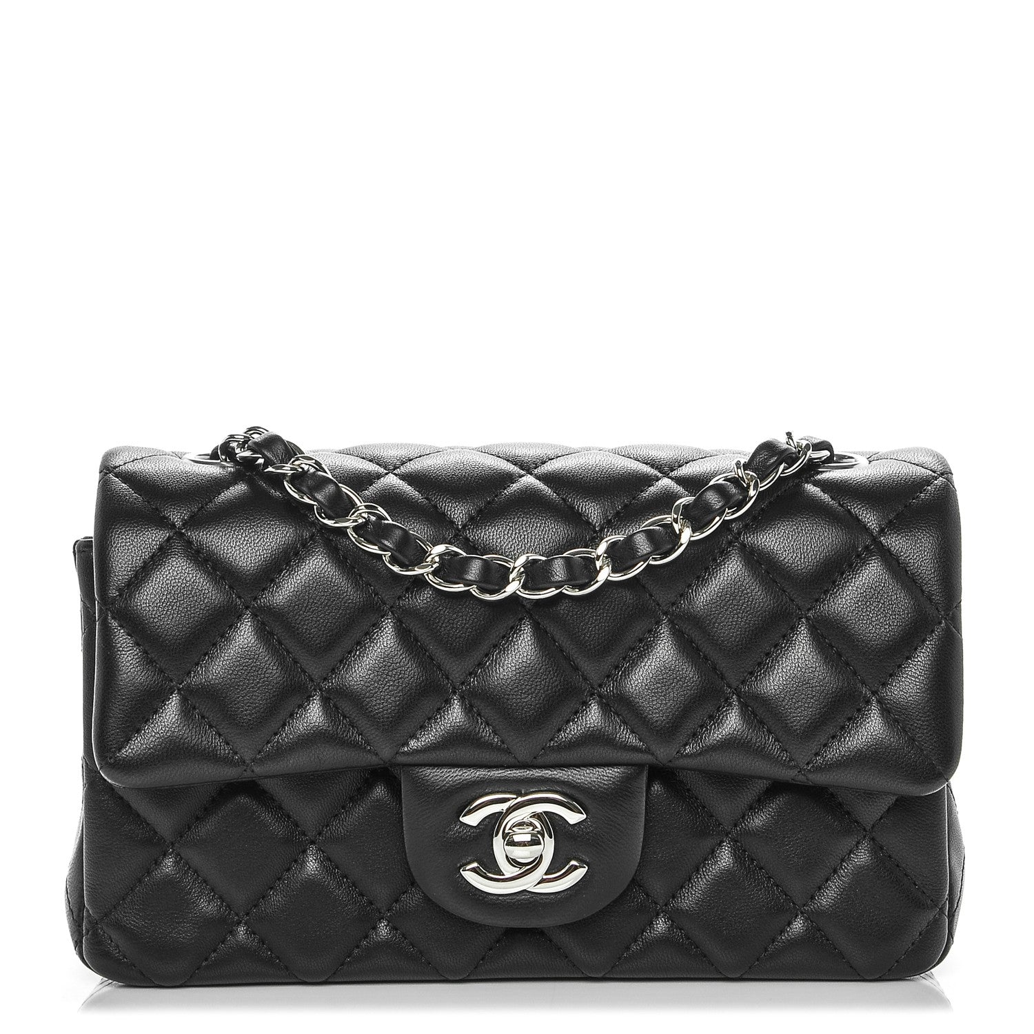 Chanel Lambskin Quilted Mini Rectangular Flap Black 1 of 7