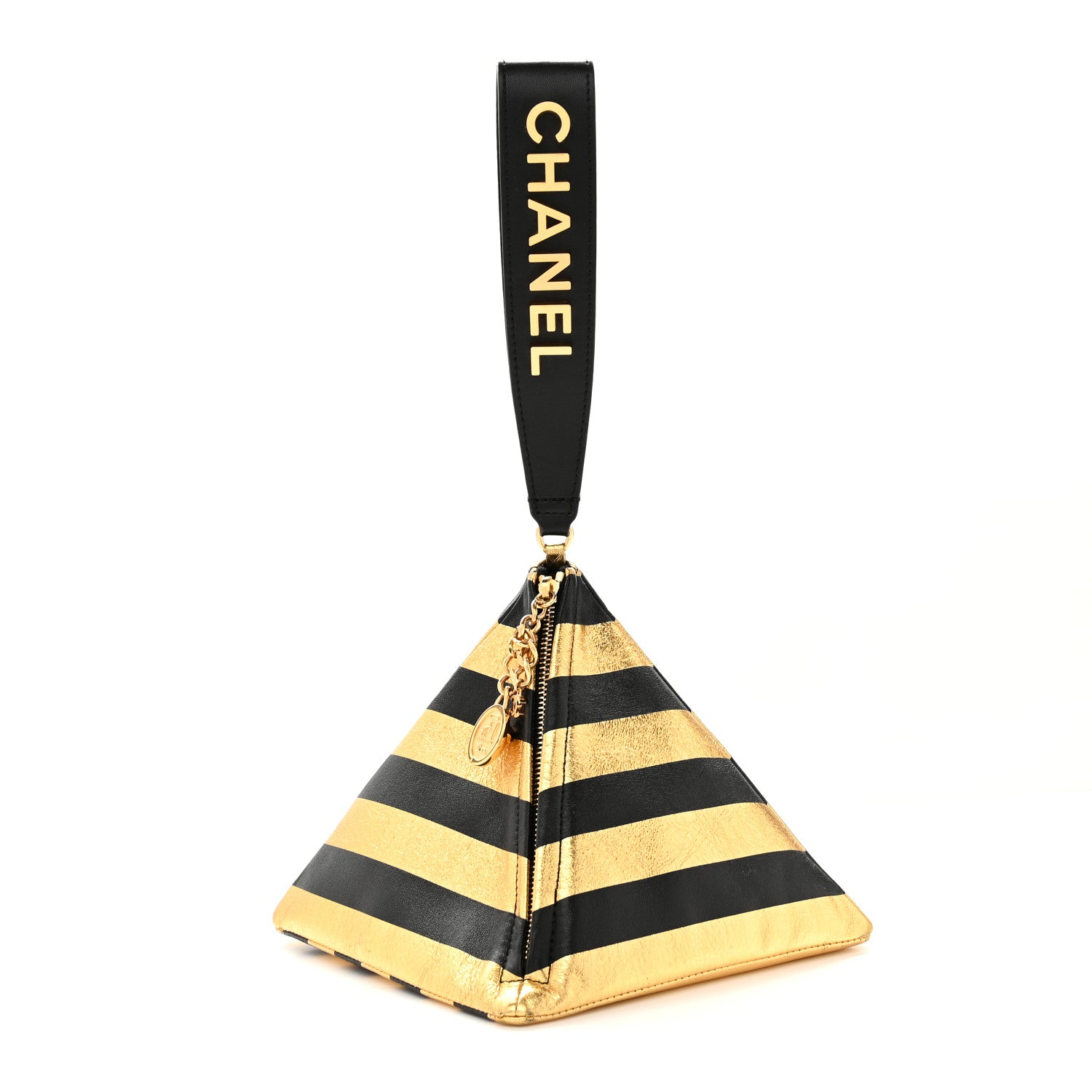 Chanel Metallic Lambskin CC Kheops Pyramid Bag Gold Black 1 of 8