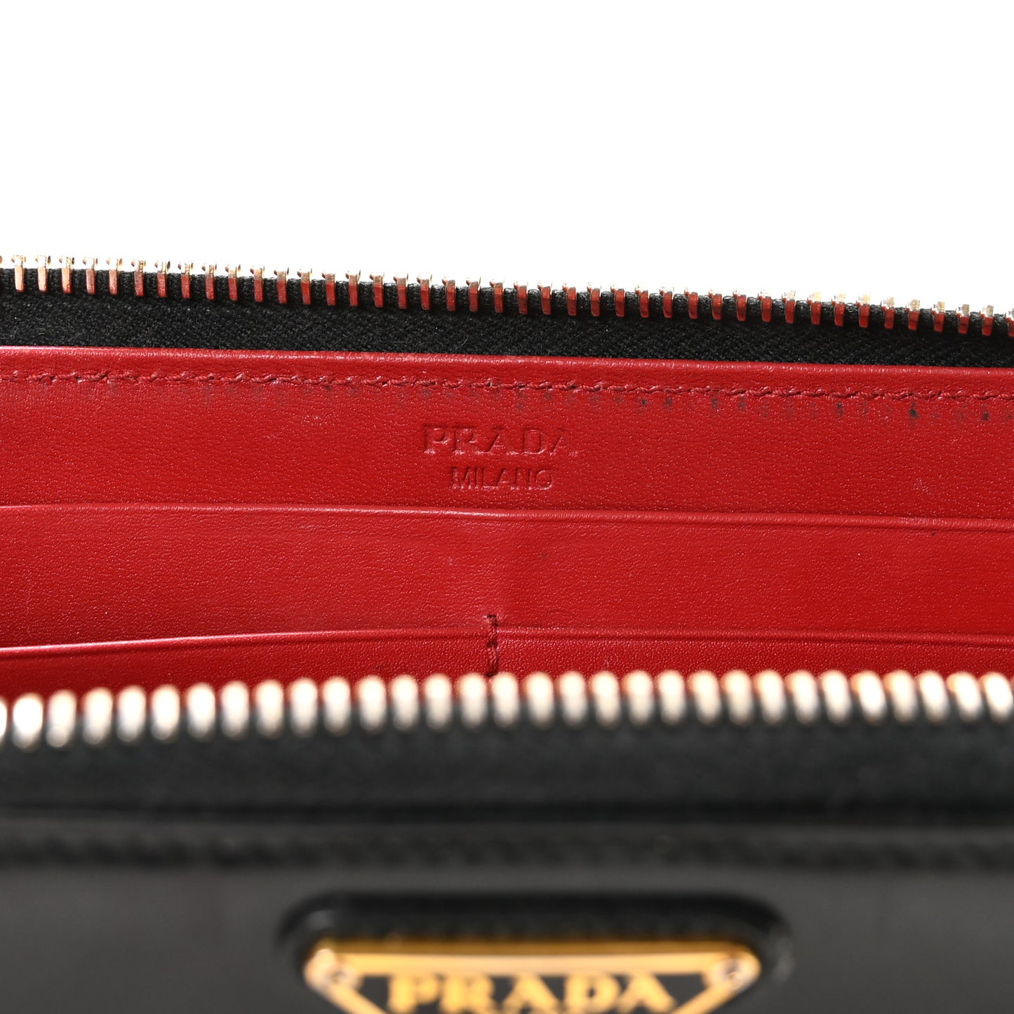 Spazzolato Triangle Half Zip Wallet Black