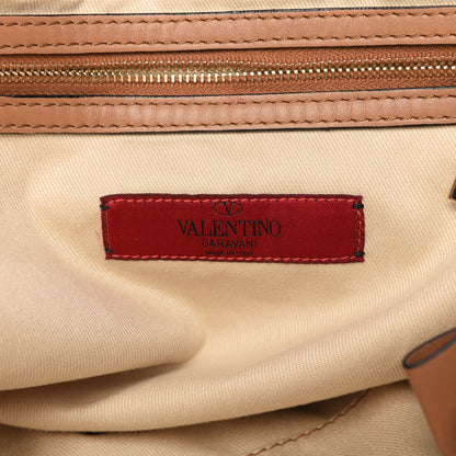 Valentino Garavani Nappa Double Pocket Bow Tote Camel 8 of 13