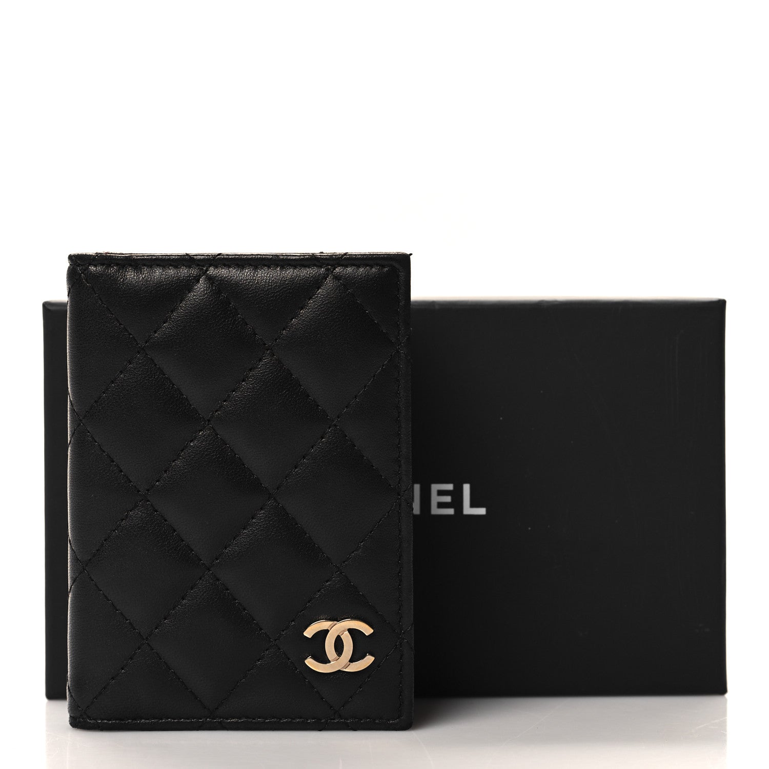 Chanel Lambskin Quilted Card Holder Wallet Black 8 of 8