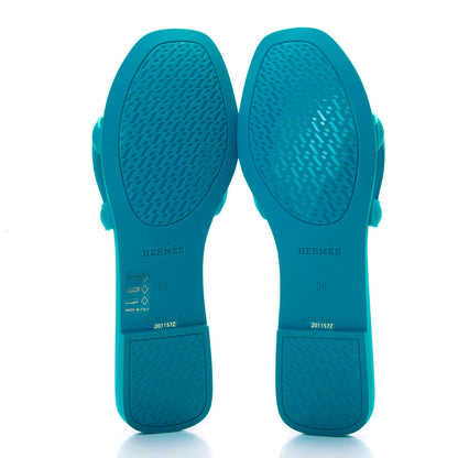 Hermes Rubber Aloha Sandals 39 Blue Vif 5 of 8