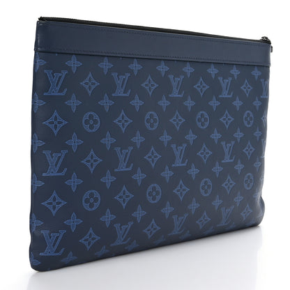 Louis Vuitton Monogram Shadow Discovery Pochette GM Blue 3 of 7