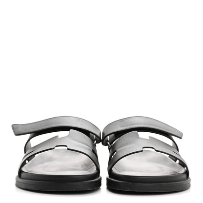 Hermes Calfskin Mens Chypre Sandals 43 Black 3 of 10