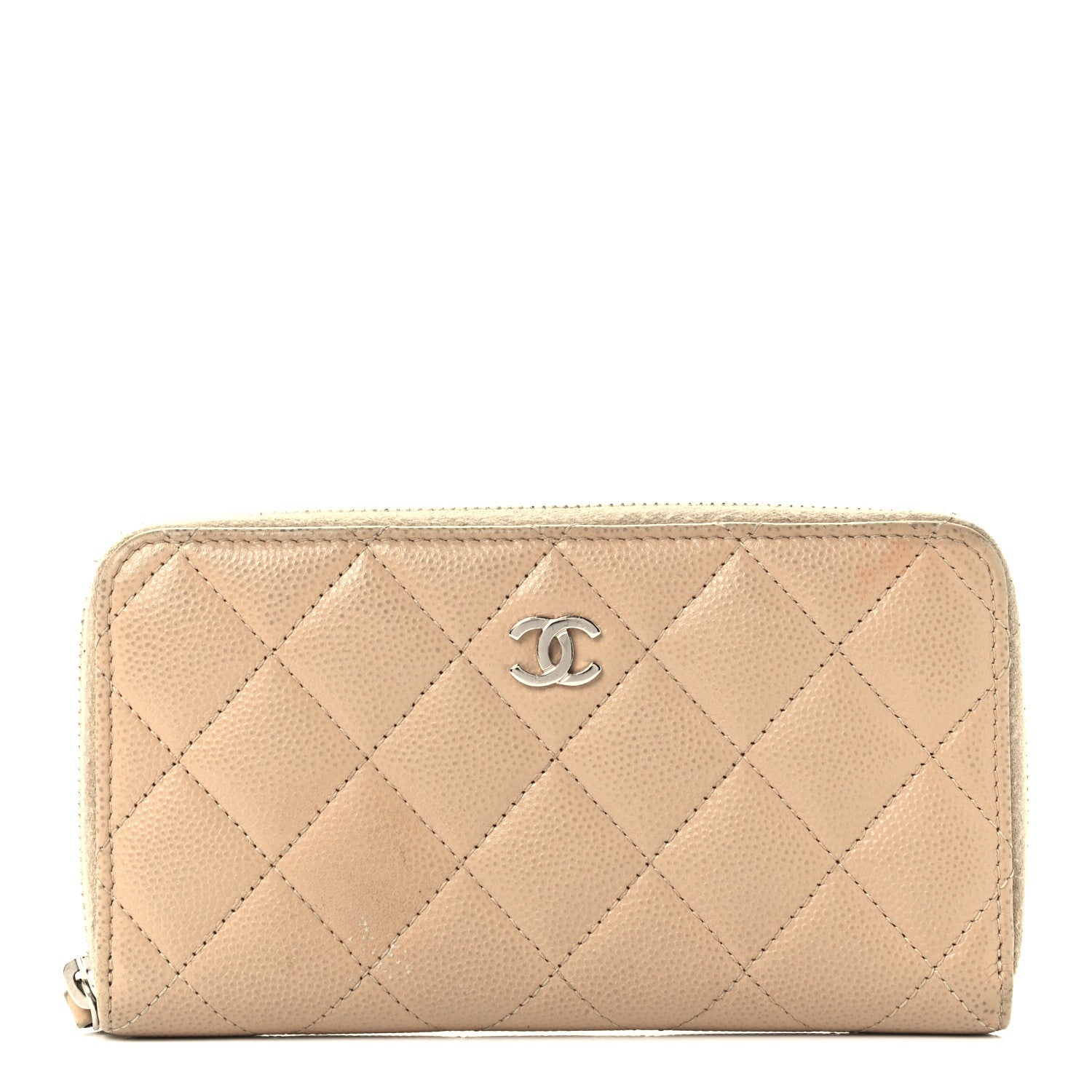 Chanel Caviar Quilted Medium Zip Around Wallet Beige 1 of 10